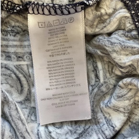 Michael Kors XS Off The Shoulder Women's Black Paisley Print Long Sleeve - Picture 10 of 13